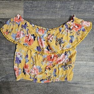 Ambiance women's yellow CROP TOP